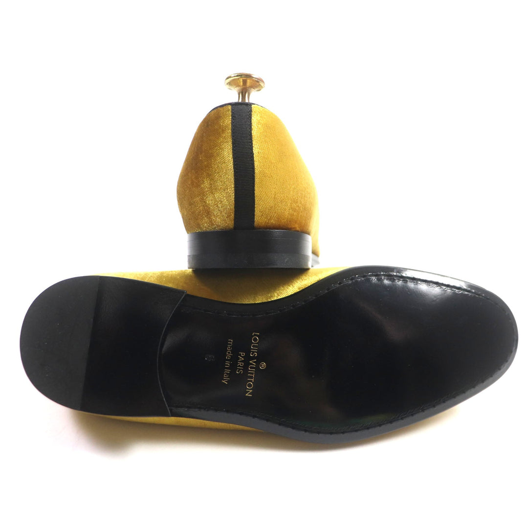 LOUIS VUITTON loafers Main: Velour yellow Auteuil line mens 6 Used Authentic