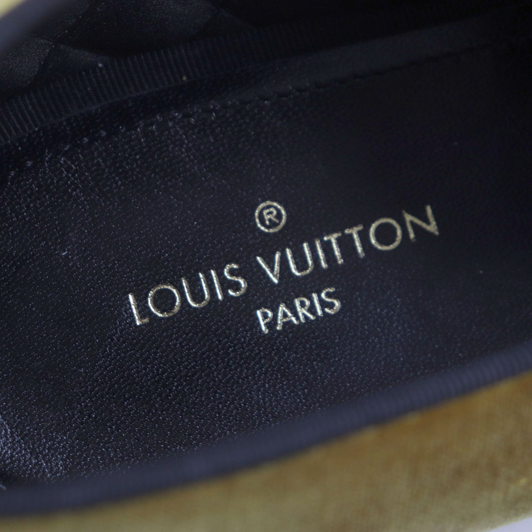 LOUIS VUITTON loafers Main: Velour yellow Auteuil line mens 6 Used Authentic