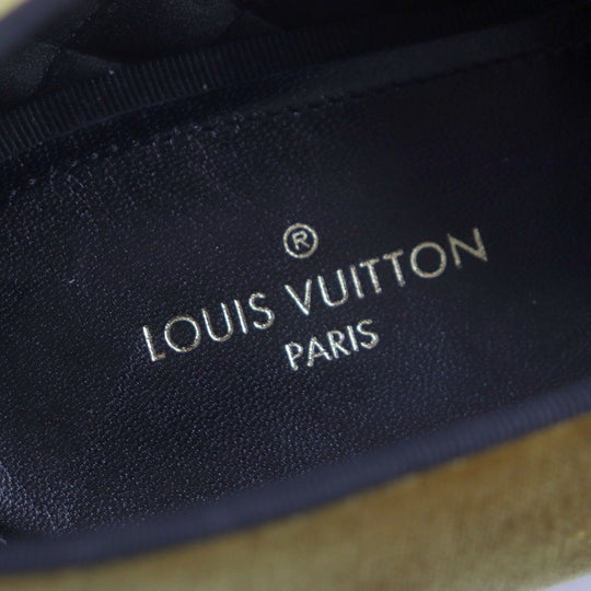 LOUIS VUITTON loafers Main: Velour yellow Auteuil line mens 6 Used Authentic