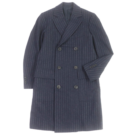 HERMES Chester coat Outer: 100% wool, Lining: 100% cupra Navy mens 44 Used Authentic