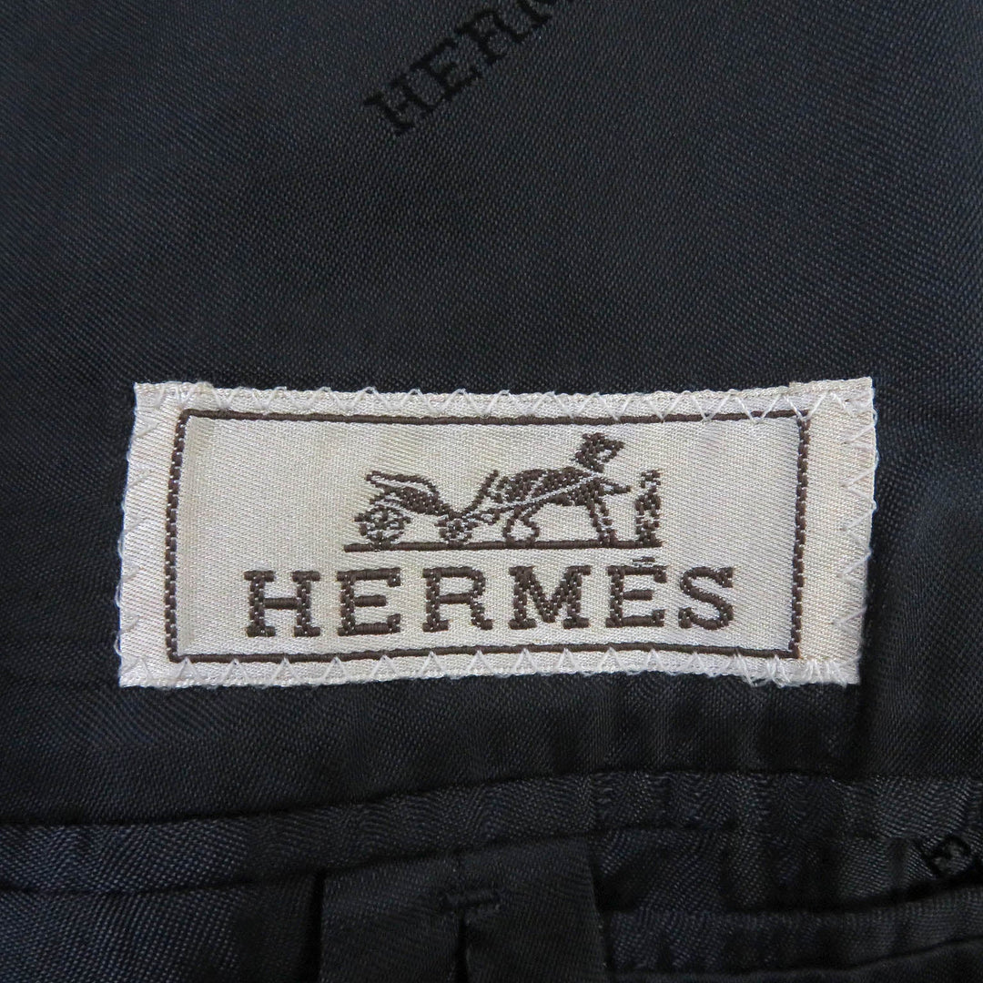 HERMES Chester coat Outer: 100% wool, Lining: 100% cupra Navy mens 44 Used Authentic