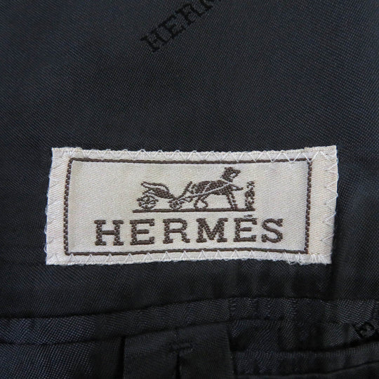 HERMES Chester coat Outer: 100% wool, Lining: 100% cupra Navy mens 44 Used Authentic