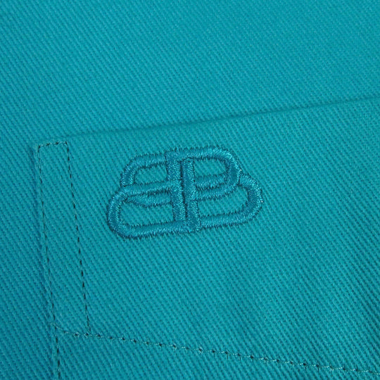 BALENCIAGA Long sleeve shirt 595219 Main: 100% cotton turquoise blue mens 40 Used Authentic