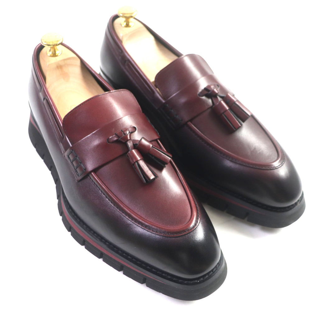 LOUIS VUITTON loafers Main: Leather Bordeaux Black Goncourt Line mens 7 Used Authentic
