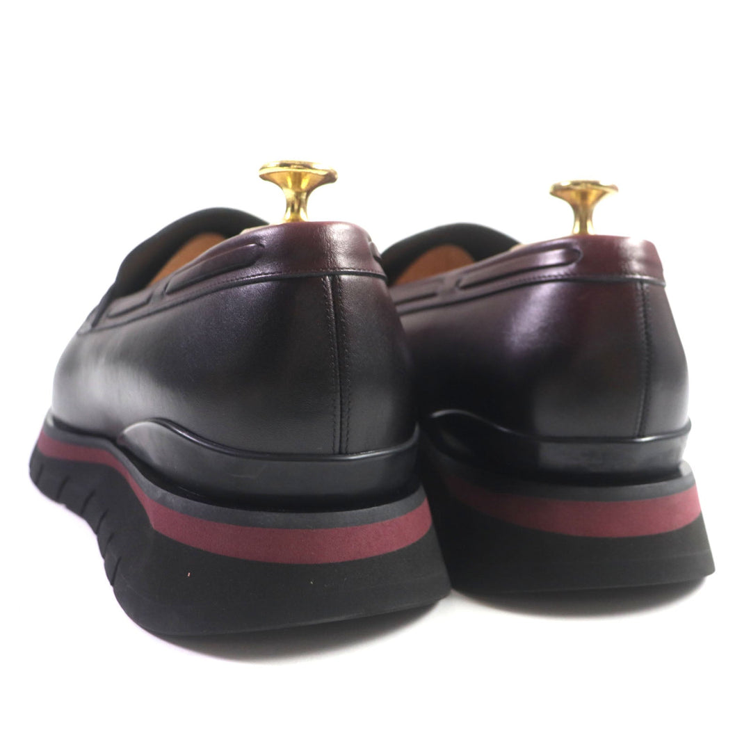 LOUIS VUITTON loafers Main: Leather Bordeaux Black Goncourt Line mens 7 Used Authentic