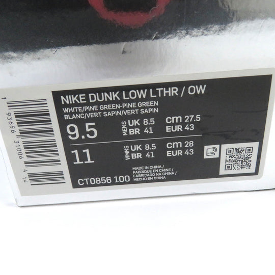 NIKE Low cut sneakers CT0856-100 Main: Leather Pine green DUNK LOW LTHR OW mens 27.5 Used Authentic