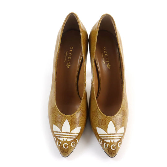 GUCCI pumps 702221 Main: Leather Brown Women 37 Used Authentic