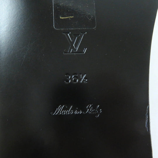 LOUIS VUITTON Sandals Main: Leather Black gold Peplum Line Women 36 1/2 Used Authentic