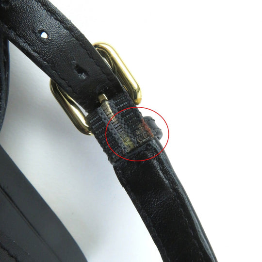 LOUIS VUITTON Sandals Main: Leather Black gold Peplum Line Women 36 1/2 Used Authentic