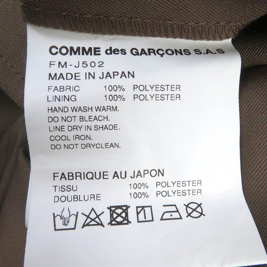 COMME des GARCONS tailored jacket FM-J502 Main: 100% polyester Brown Woven Hand Printed mens S Used Authentic