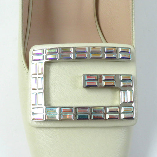 GUCCI pumps 522697 Main: Leather Ivory Women 37.5 Used Authentic
