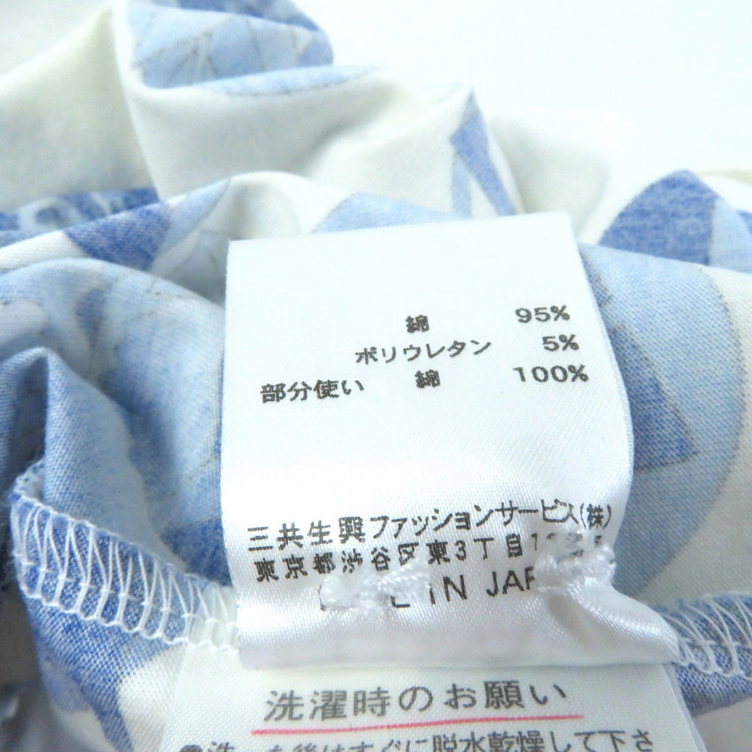 LEONARD SPORT one piece Main: 95% cotton, Main: 5% polyurethane, Part: 100% cotton White blue Women 40 Used Authentic