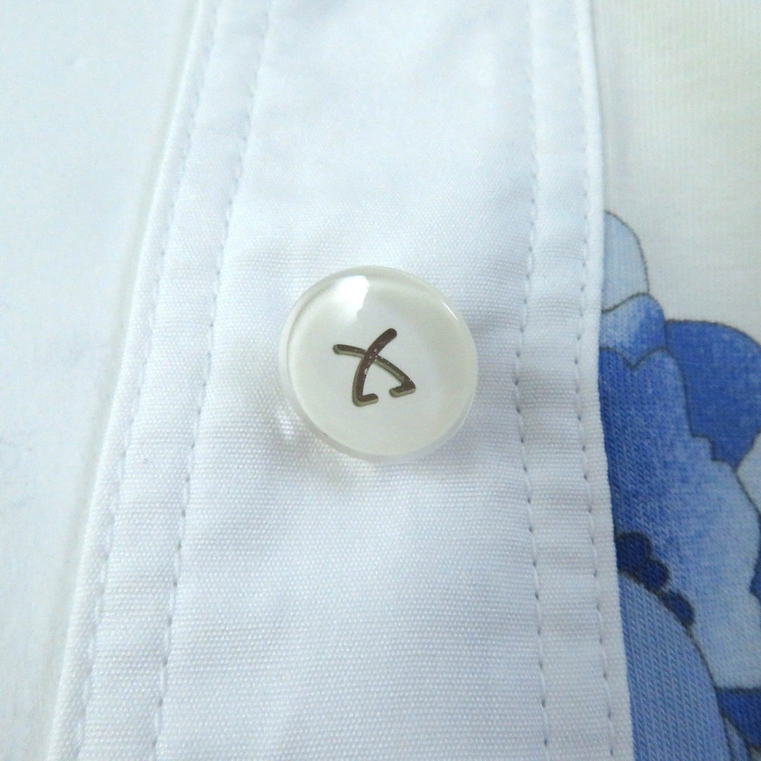 LEONARD SPORT one piece Main: 95% cotton, Main: 5% polyurethane, Part: 100% cotton White blue Women 40 Used Authentic