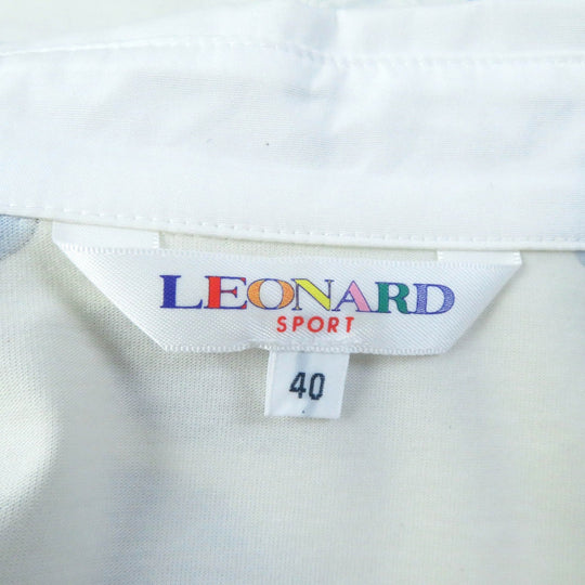 LEONARD SPORT one piece Main: 95% cotton, Main: 5% polyurethane, Part: 100% cotton White blue Women 40 Used Authentic