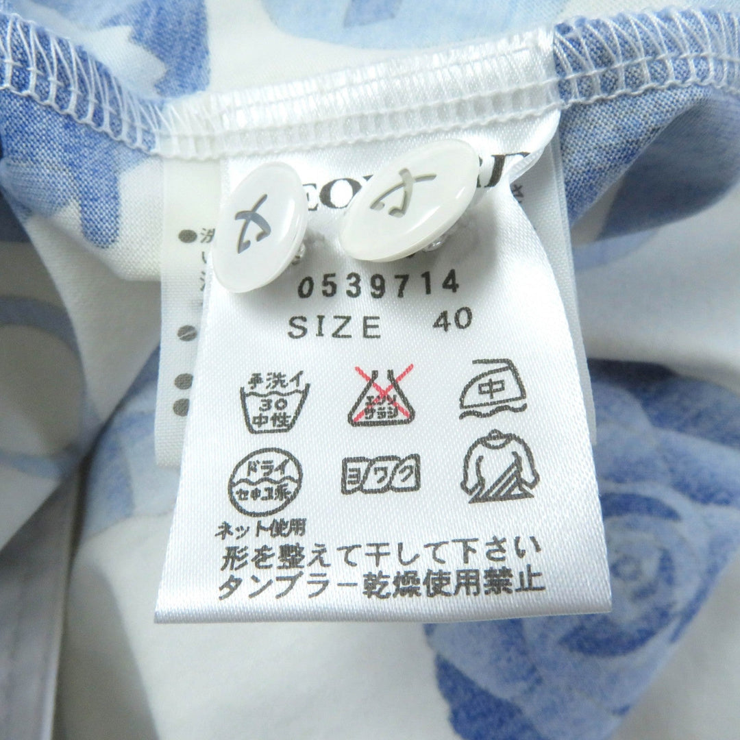 LEONARD SPORT one piece Main: 95% cotton, Main: 5% polyurethane, Part: 100% cotton White blue Women 40 Used Authentic