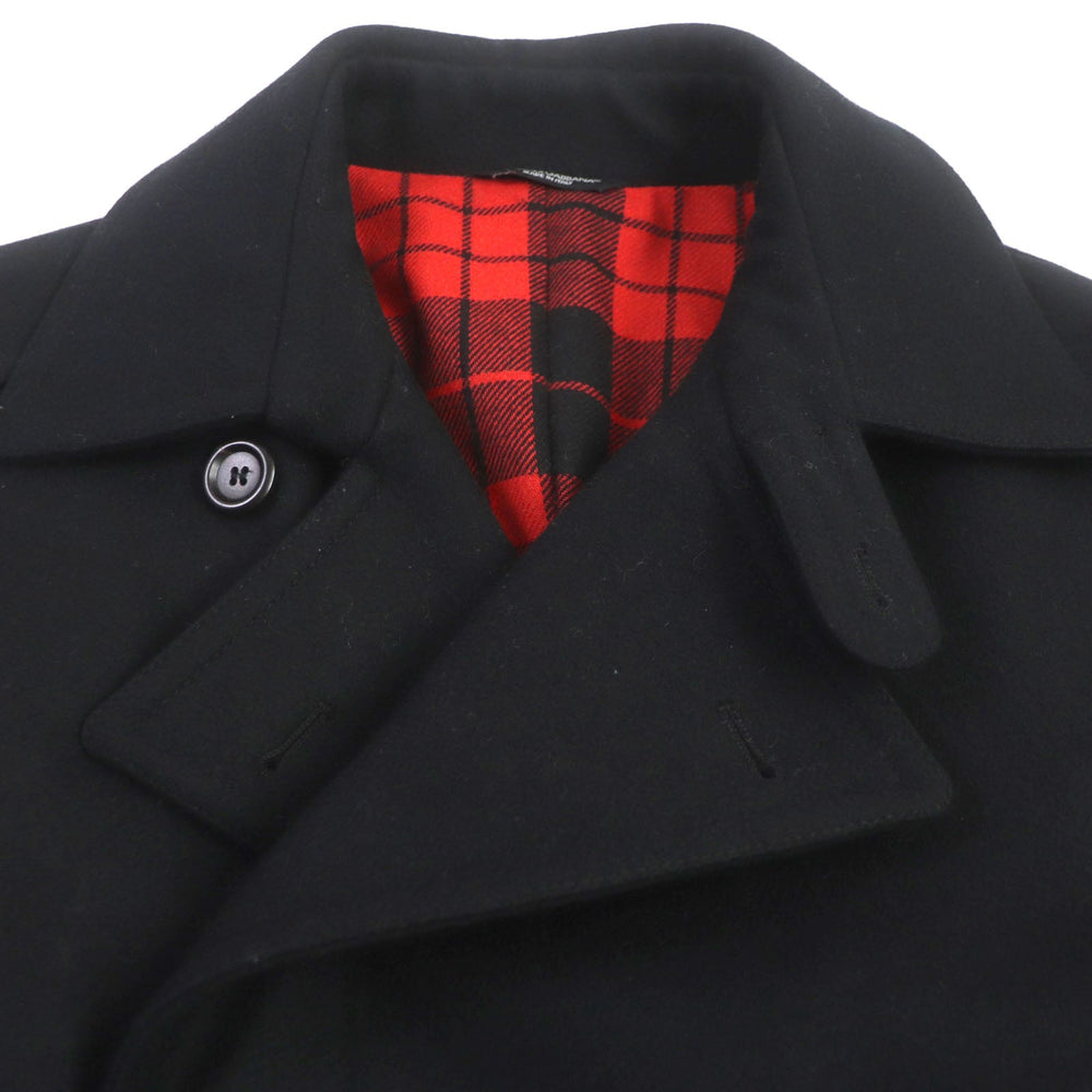 DOLCE&GABBANA pea coat Outer: 85% wool, Outer: 15% polyamide (nylon), Lining: 90% wool, Lining: 8% polyester, Lining: 2% elastane (polyurethane) black mens 48 Used Authentic
