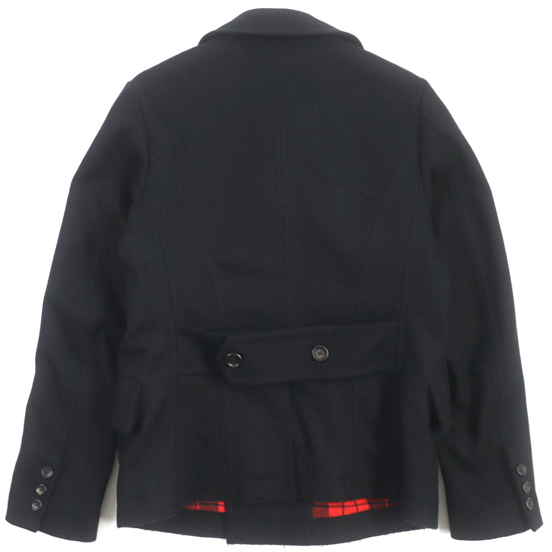 DOLCE&GABBANA pea coat Outer: 85% wool, Outer: 15% polyamide (nylon), Lining: 90% wool, Lining: 8% polyester, Lining: 2% elastane (polyurethane) black mens 48 Used Authentic
