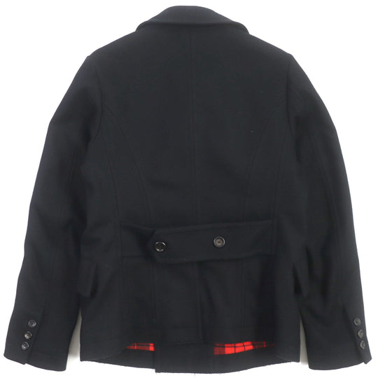 DOLCE&GABBANA pea coat Outer: 85% wool, Outer: 15% polyamide (nylon), Lining: 90% wool, Lining: 8% polyester, Lining: 2% elastane (polyurethane) black mens 48 Used Authentic