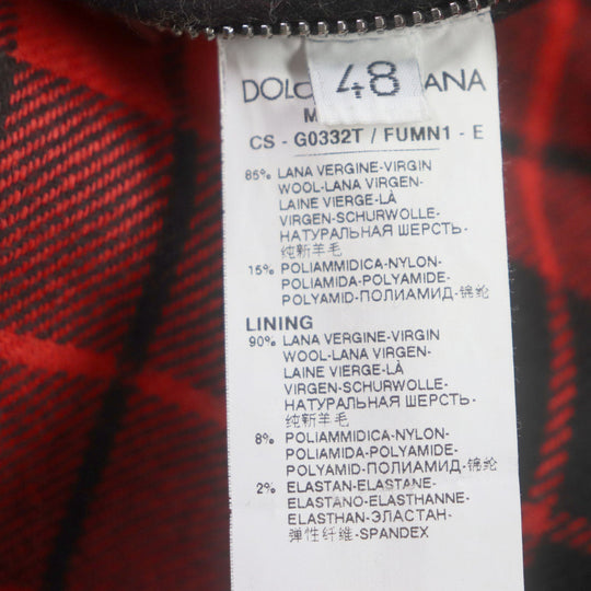 DOLCE&GABBANA pea coat Outer: 85% wool, Outer: 15% polyamide (nylon), Lining: 90% wool, Lining: 8% polyester, Lining: 2% elastane (polyurethane) black mens 48 Used Authentic