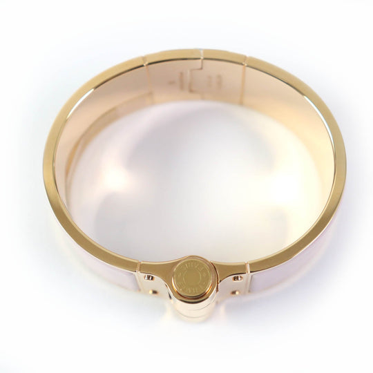 HERMES Bangle Enamel, Gold Plated Pink gold Charniere GM Women Used Authentic