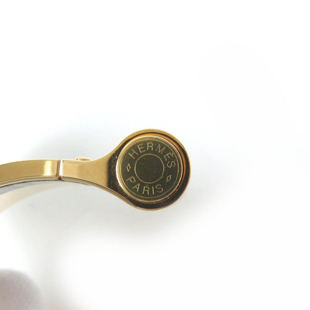 HERMES Bangle Enamel, Gold Plated Pink gold Charniere GM Women Used Authentic