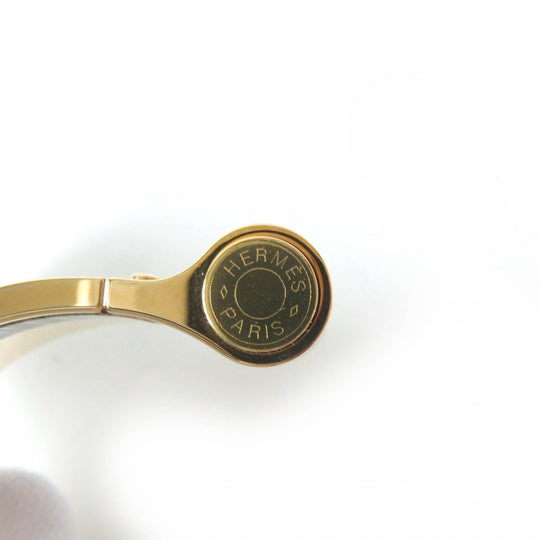 HERMES Bangle Enamel, Gold Plated Pink gold Charniere GM Women Used Authentic