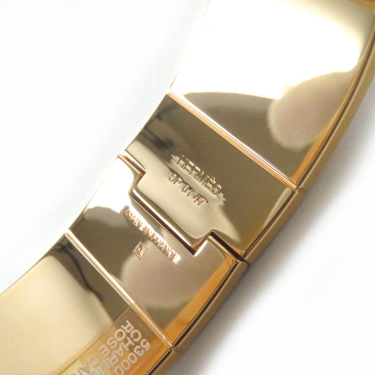 HERMES Bangle Enamel, Gold Plated Pink gold Charniere GM Women Used Authentic