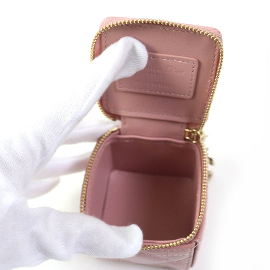 Christian Dior Pouch S0976OVRB Main: Enamel pink LADY DIOR Women Used Authentic