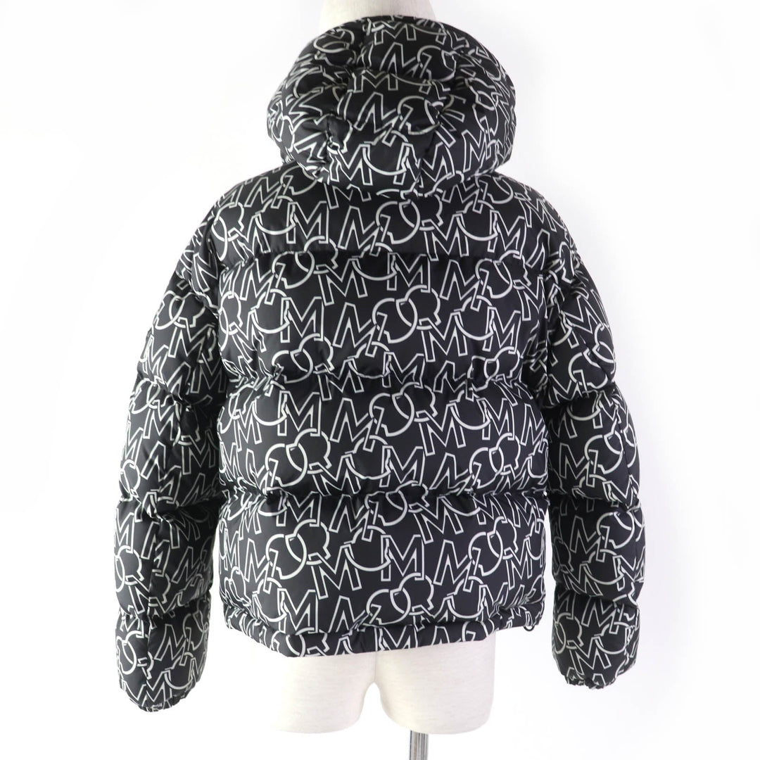 MONCLER Down jacket Main: 100% polyester, Lining: 100% nylon, Filling: 90% down, Filling: 10% feather Black White DAOS GIUBBOTTO Women ‚O Used Authentic