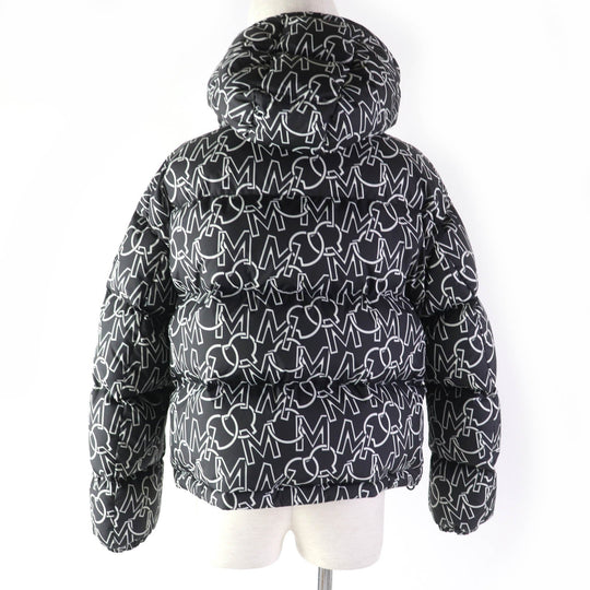 MONCLER Down jacket Main: 100% polyester, Lining: 100% nylon, Filling: 90% down, Filling: 10% feather Black White DAOS GIUBBOTTO Women ‚O Used Authentic