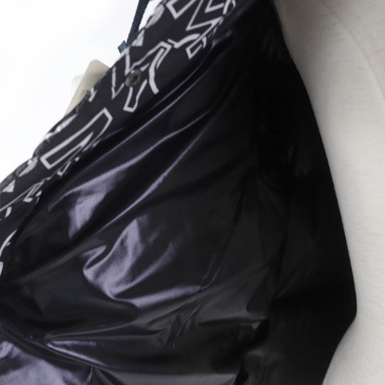 MONCLER Down jacket Main: 100% polyester, Lining: 100% nylon, Filling: 90% down, Filling: 10% feather Black White DAOS GIUBBOTTO Women ‚O Used Authentic