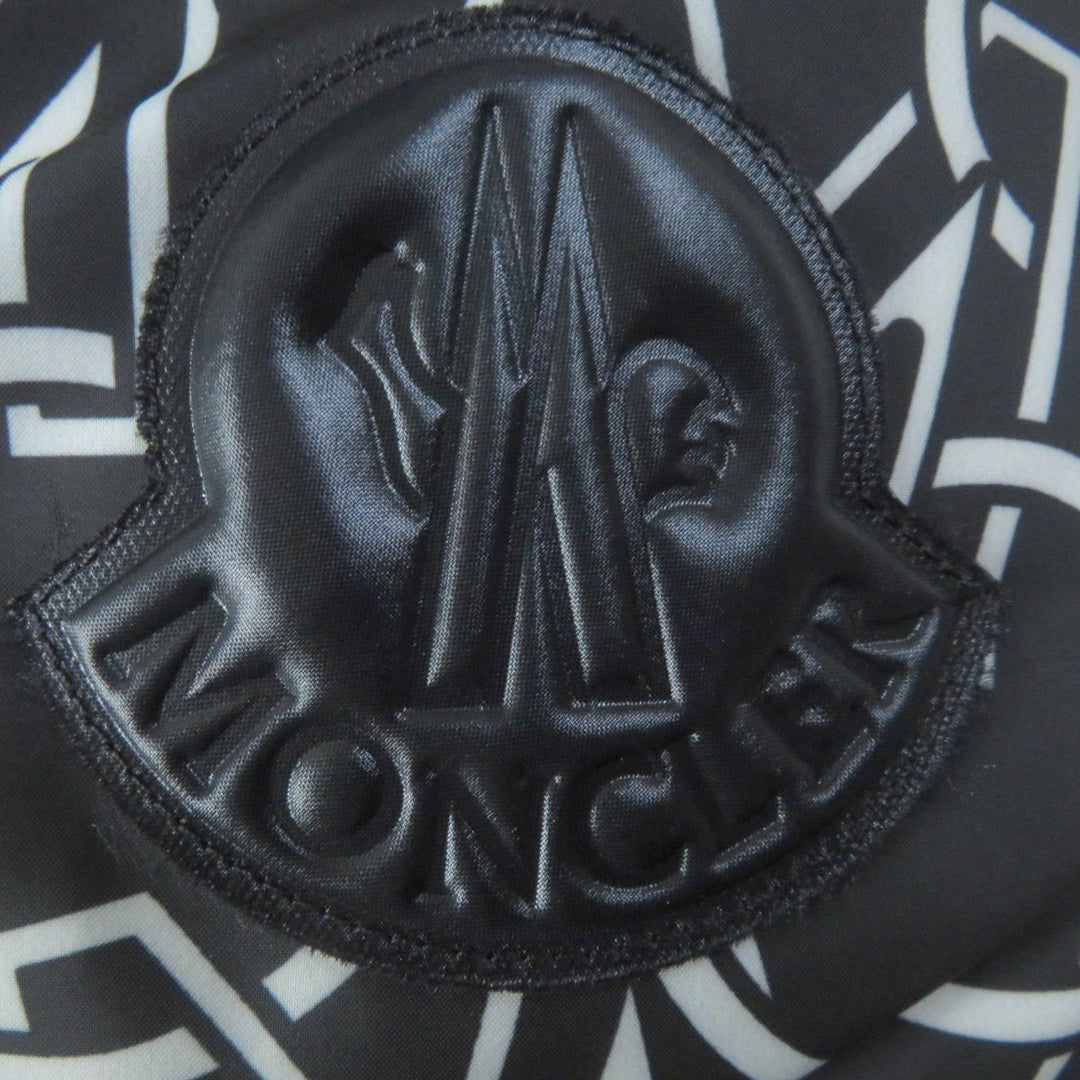 MONCLER Down jacket Main: 100% polyester, Lining: 100% nylon, Filling: 90% down, Filling: 10% feather Black White DAOS GIUBBOTTO Women ‚O Used Authentic