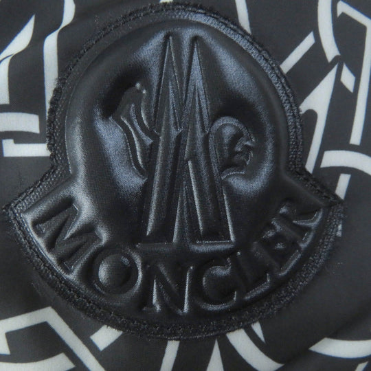 MONCLER Down jacket Main: 100% polyester, Lining: 100% nylon, Filling: 90% down, Filling: 10% feather Black White DAOS GIUBBOTTO Women ‚O Used Authentic