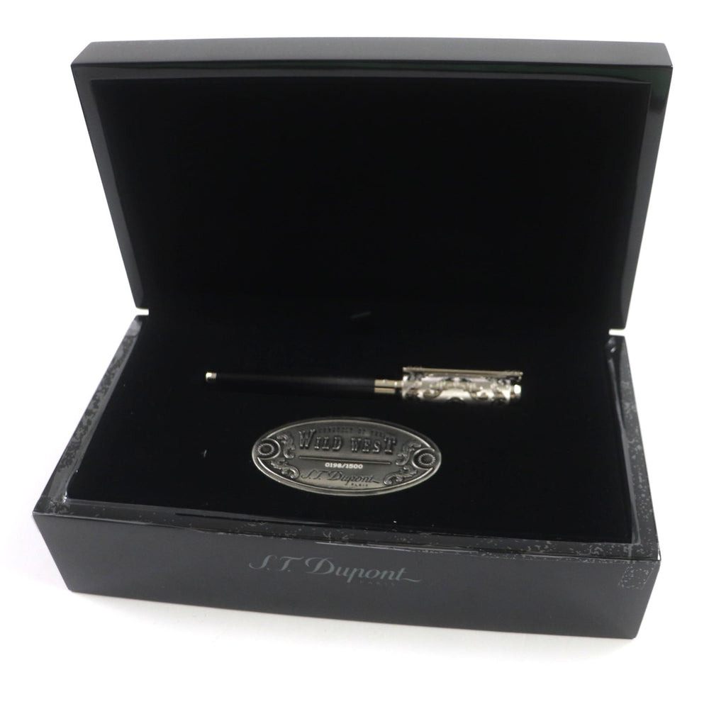 Dupont fountain pen Pen point: K14 Black Silver Wild West mens Used Authentic