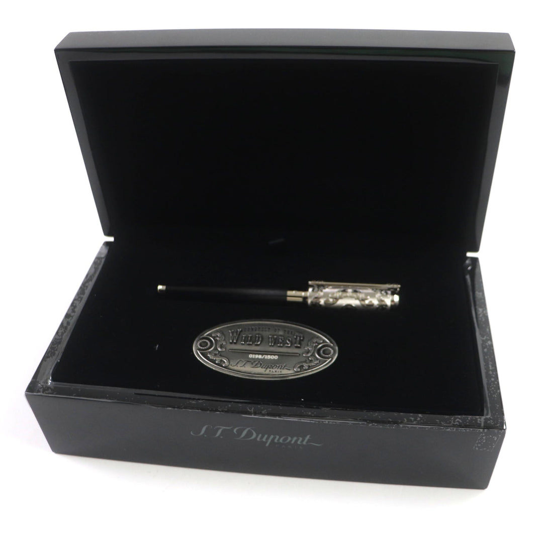 Dupont fountain pen Pen point: K14 Black Silver Wild West mens Used Authentic