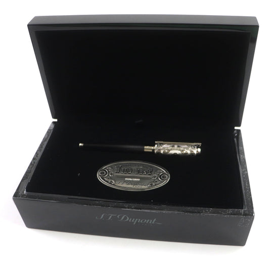 Dupont fountain pen Pen point: K14 Black Silver Wild West mens Used Authentic