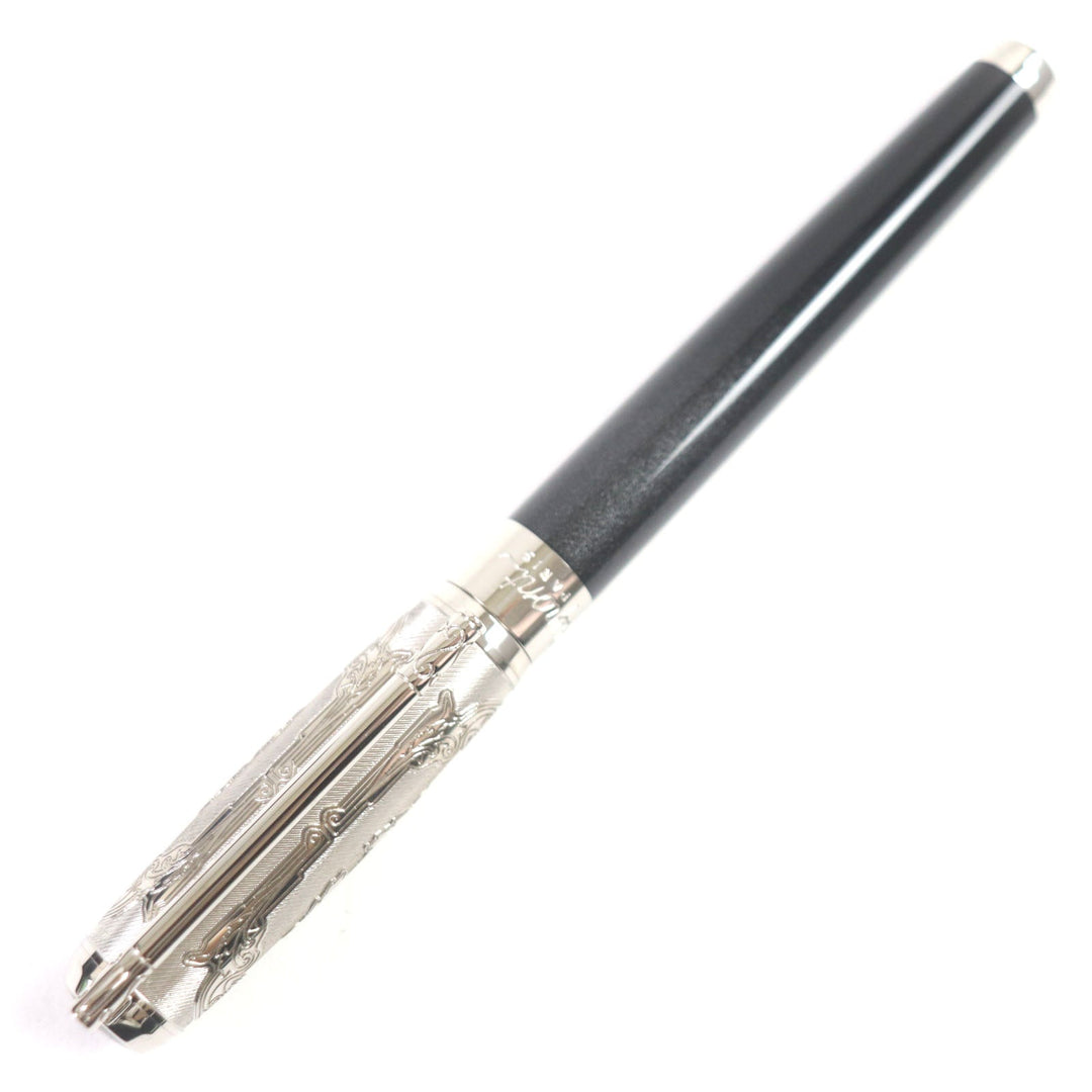 Dupont fountain pen Pen point: K14 Black Silver Wild West mens Used Authentic