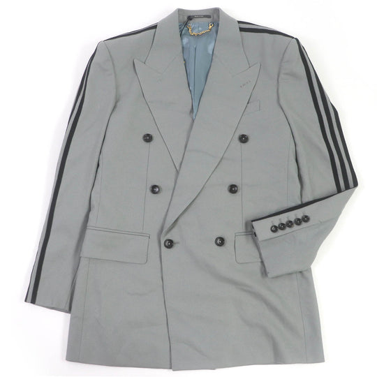 GUCCI tailored jacket 720173 Outer: 100% wool, Lining: 100% rayon, Part: 59% cotton, Part: 41% rayon gray mens 48 Used Authentic