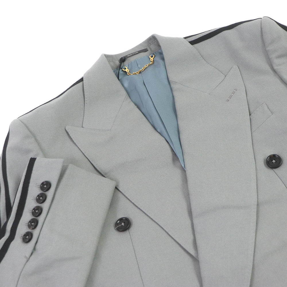 GUCCI tailored jacket 720173 Outer: 100% wool, Lining: 100% rayon, Part: 59% cotton, Part: 41% rayon gray mens 48 Used Authentic