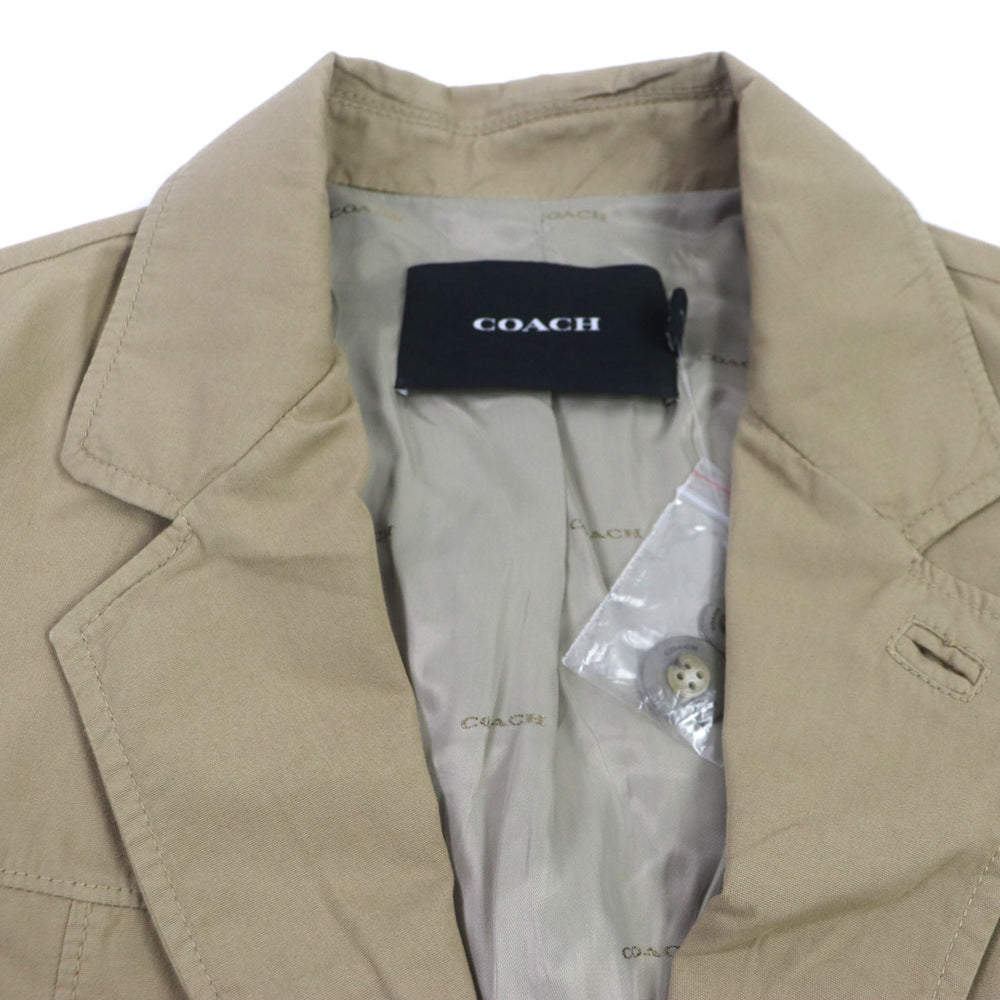 COACH tailored jacket CS217 Main: 100% cotton, Lining: 58% polyester, Lining: 42% rayon, Lining: 100% cotton, Sleeve lightening: polyester beige Casual Lightweight Blazer mens M Used Authentic