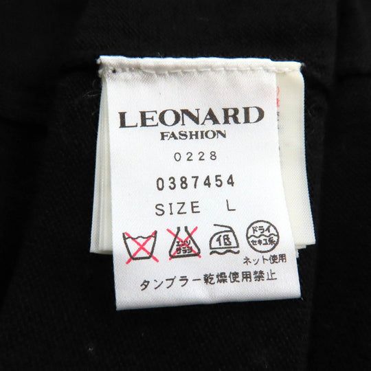 LEONARD FASHION Tunic 0387454 Main: 46% cupra, 44% cotton, 5% acrylic, 2% rayon, 2% polyester, 1% nylon. Partially beads and rhinestones. black multi Women L Used Authentic
