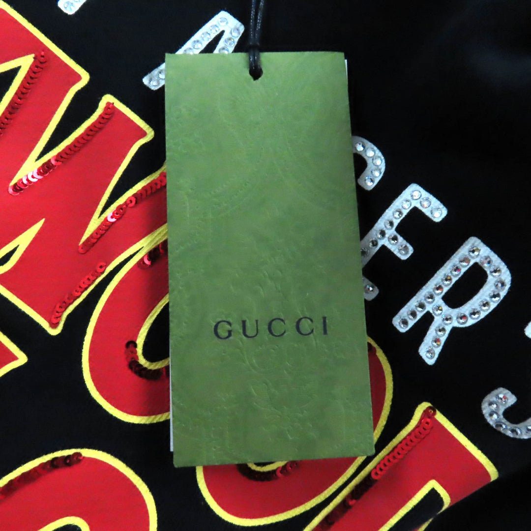 GUCCI Hoodie 688197 Main: 100% cotton, some: glass sequins black Women XS Used Authentic