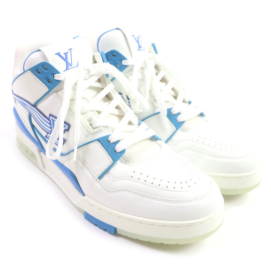 LOUIS VUITTON High cut sneakers leather Two-tone (white) LV trainer line 9