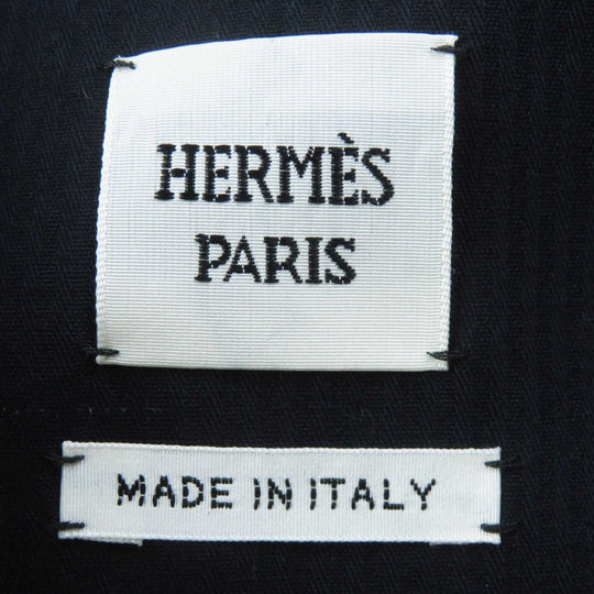 HERMES Denim Jacket 2H0256DT Outer: 100% cotton, Lining: 64% cotton, Lining: 33% rayon, Lining: 3% polyurethane, Part: cowhide gray Women 36 Used Authentic