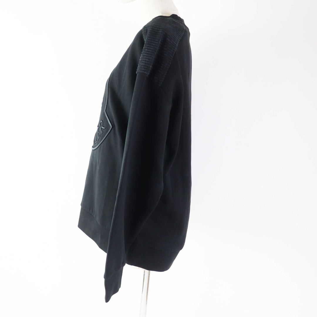 MONCLER sweat Outer fabric: 91% cotton, Outer fabric: 9% nylon, Part: Rib: 98% cotton, 2% polyurethane Other fabric: 85% polyester, 15% nylon Embroidery: 100% polyester black FELPA Women S Used Authentic