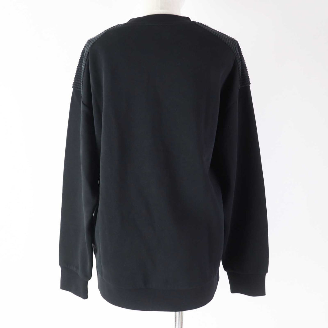MONCLER sweat Outer fabric: 91% cotton, Outer fabric: 9% nylon, Part: Rib: 98% cotton, 2% polyurethane Other fabric: 85% polyester, 15% nylon Embroidery: 100% polyester black FELPA Women S Used Authentic