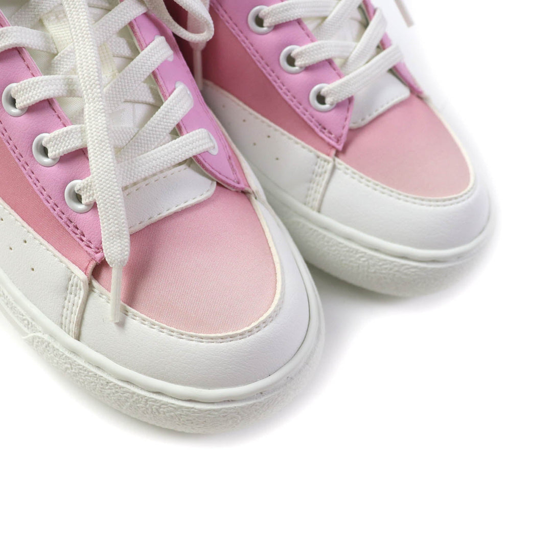 LOUIS VUITTON Low cut sneakers 1AA16X Leather x fabric pink Charlie Line Women 37 Used Authentic