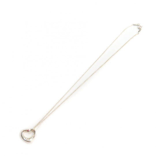 TIFFANY&Co. Necklace Main: AG925, Part: Pink sapphire Silver pink Elsa Peretti Open Heart Pendant Women Used Authentic