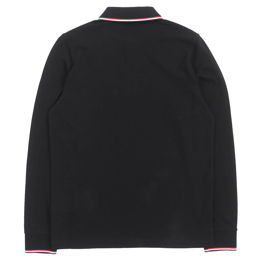 MONCLER Long sleeve polo shirt Main: 100% cotton, Rib: 100% cotton black MAGLIA POLO MANICA LUNGA mens S Used Authentic