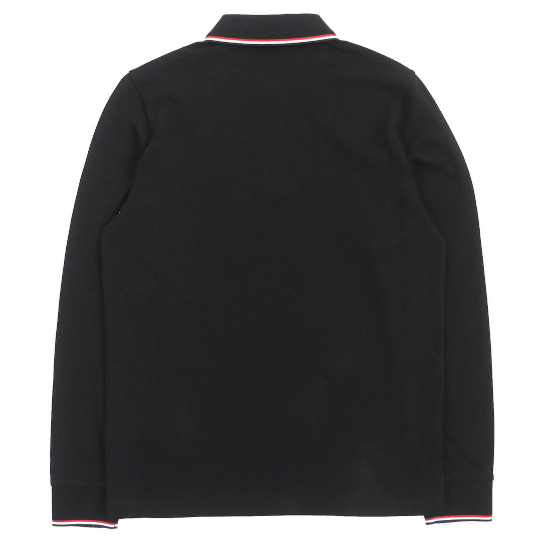 MONCLER Long sleeve polo shirt Main: 100% cotton, Rib: 100% cotton black MAGLIA POLO MANICA LUNGA mens S Used Authentic